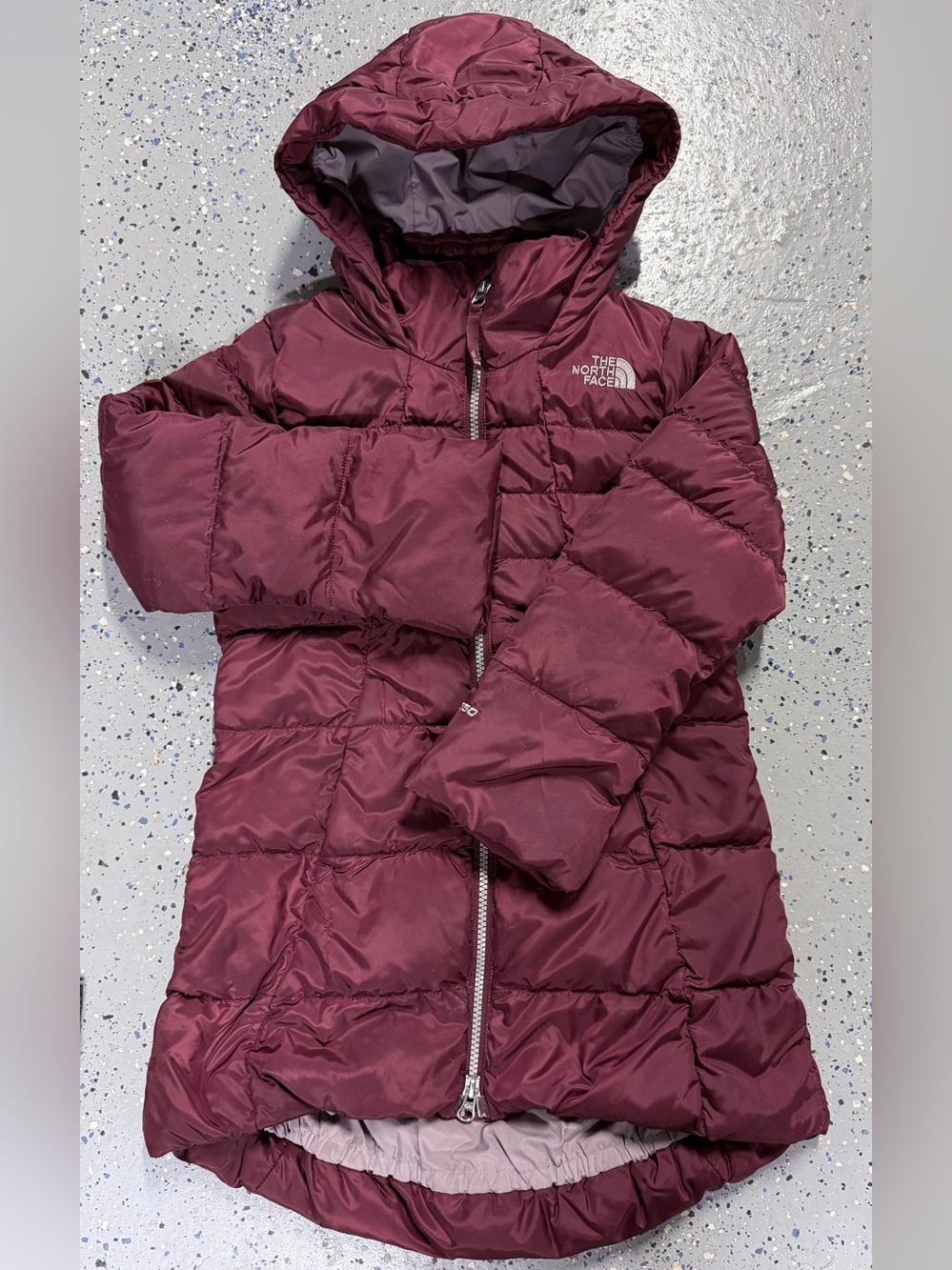 The North Face Long Quilted Hooded Puffer Jacket Coat Girl’s XS Goose Down 550